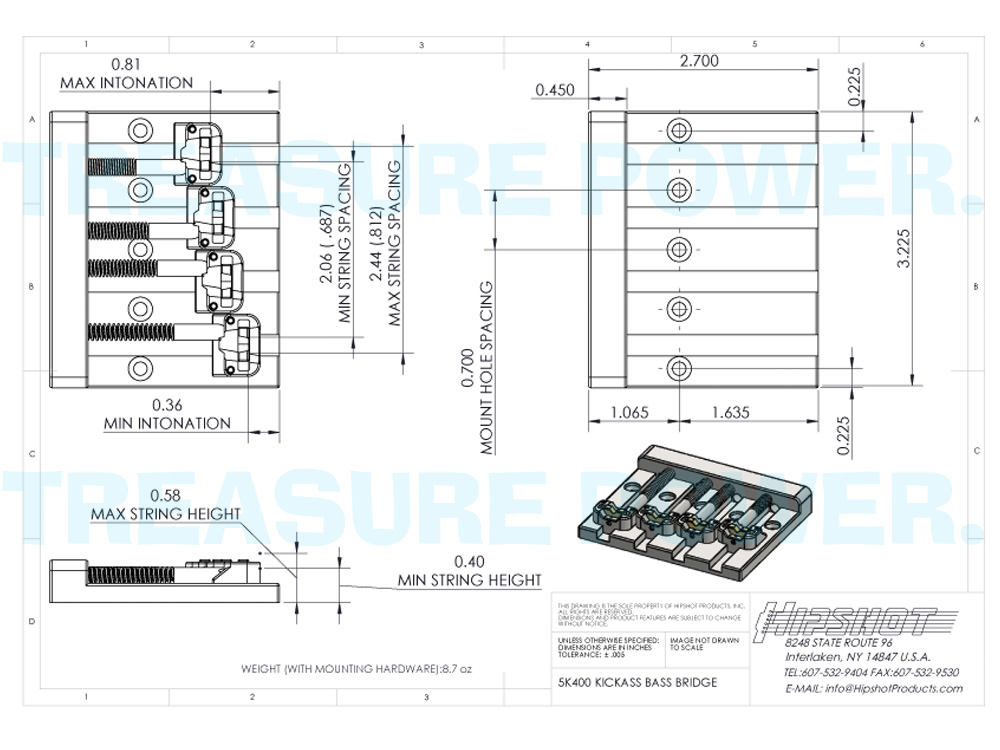 BASS Bridge＊ ベースブリッジ HIPSHOT KickAss Bass Bridge/Black 4