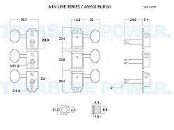 Kluson Deluxe 6 In Line MB_dimension